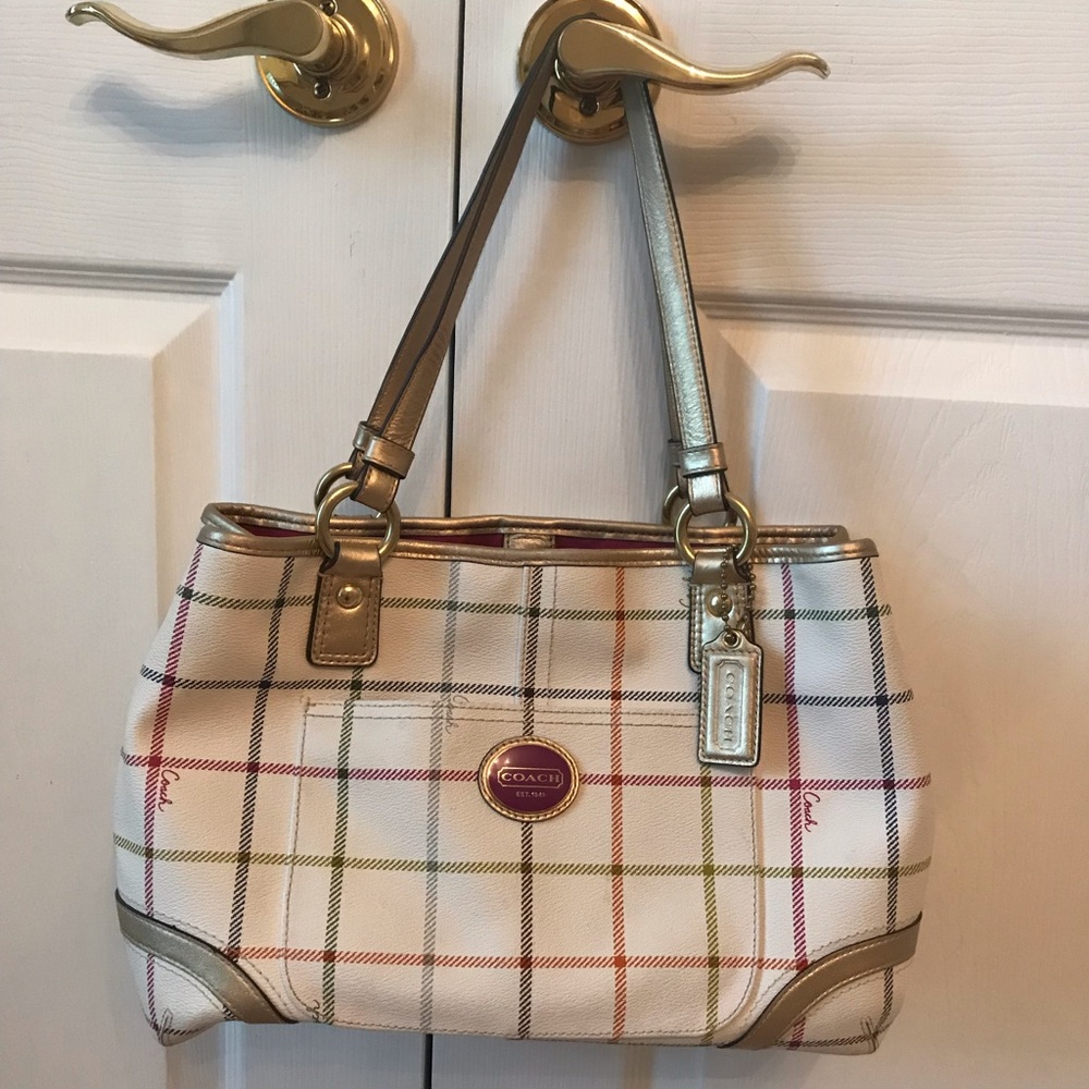 Coach Bag Plaid Design